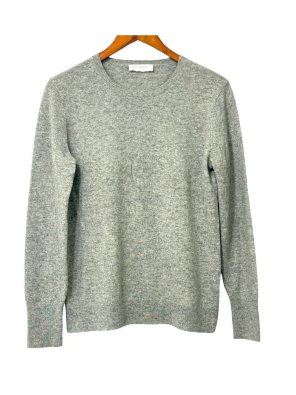 Everlane Women's Classice Crewneck 100% Cashmere Sweater Heathered Gray Size L - Picture 2 of 8